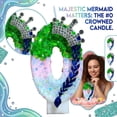thumbnail image 2 of Cartoon Birthday Candle, Creative Number Candle for Party, Fashionable Design for Birthday Celebrations, Party Events - Mermaid - Themed, Glittery & Crown - Accented, 1PC, 2 of 6