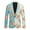 Blue&White, variant on Cloudstyle Men's Patchwork Printed Notch Lapel Single-Breasted One-Button Blazer with Center Back Vent