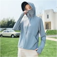 thumbnail image 5 of Yourumao Womens UPF50+ Hoodie Jackets Sun Protection Long Sleeve Jackets Lightweight Zipper Sun Shirts with Face Mask for Summer Fishing, 5 of 5