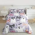 thumbnail image 2 of Manfei White Cute Ghost King Size Comforter Sets,Lovely Bow Tie Bedding Comforter Set,Happy Halloween Bedding Set For Children,Breathable Home Decor Reversible,3 Pieces, 2 of 8