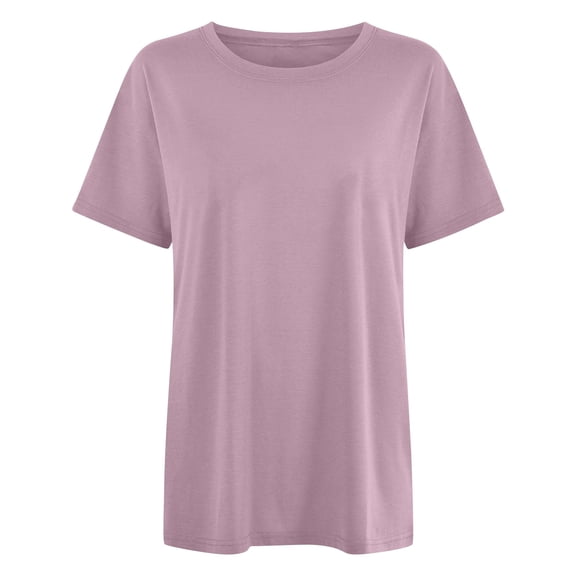 Gbsyewxs Womens Tops Crew Neck Short Sleeve Solid Color Soft Summer T Shirts For Women Light Purple