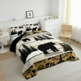 thumbnail image 3 of Manfei Black Bear 3-Piece Full Size Comforter Sets for Teens Female Men,Rustic Cabin Bedding Comforter Set,Jungle Animal Lightweight Bedding Sets,Ultra Soft Home Decor,Reversible, 3 of 8