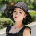 thumbnail image 4 of SikaFu Spring Summer Hat Women High Quality Anti-UV Bow Sun Visor Hat Lady Wide Brim Beach Cap Female Packable Sun Hat Visor Cap, 4 of 6