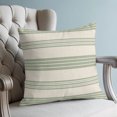 thumbnail image 4 of Pillow Covers 18x18 Set of 2, Sage Green Lines Throw Pillow Covers Decorative Couch Cushion Cover, Modern Simple Striped Pattern Beige Microfiber Soft Square Pillowcases for Bedroom Living Room Sofa, 4 of 9