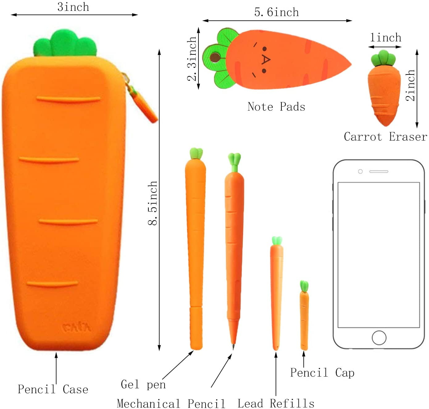Carrot Friends Cute Character Soft Plush Pencil Case Pencil Pouch (1PC)