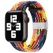 Aidai Adjustable Braided Solo Loop with Buckle Compatible With Apple Watch Band 38mm 40mm 42mm 44mm for Men and Women,Soft Wristband Stretch Nylon Elastic Strap for iWatch Series SE 6 5 4 3 2 1