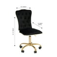 thumbnail image 2 of Impressions Vanity Elise Tufted Chair with Velvet Armless Cushion Seat (Black), 2 of 6