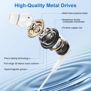 USB C Headphones Wired,1Pack Type C Wired Earphones USBC Wired Earbuds Noise Cancelling Ear Buds w/ Mic Microphone Remote Control Type C Headphone Compatible with Samsung Android iPad