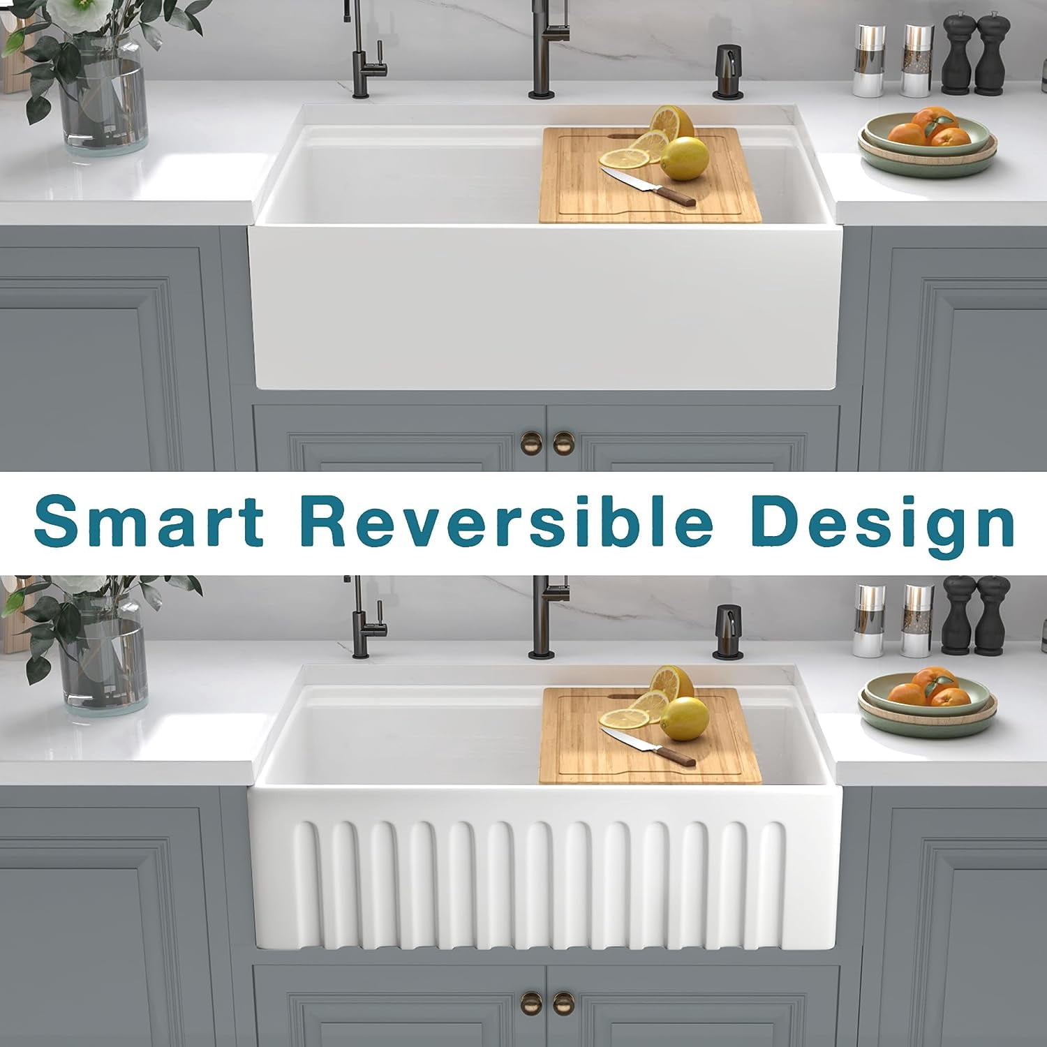 Lordear White Farmhouse Sink 33 Inch Apron Front Nigeria | Ubuy - View #12