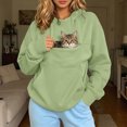 thumbnail image 2 of NOLDARES Womens Pet Pouch Hoodies with Kangaroo Pocket Oversized Trendy Sweatshirts Outside Kitten Puppy Carrier Holder Sweatshirts Cat Hoodie with Pouch(Q308-Green), 2 of 9