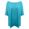 thumbnail image 5 of RMGVDSD Womens Tee Shirts Trendy Women's Off Shoulder T Shirt Casual Solid Top Everyday Wear Comfortable Spring Summer Loose Fit Basic Tees, 5 of 5