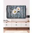 thumbnail image 3 of Outdoor TV Cover 48 to 50 Inch Weatherproof, Rustic Daisy Waterproof TV Screen Protector for Outside Decor with Zipper and Pocket 48"L x 30"H , Turquise Wood Textured, 3 of 7