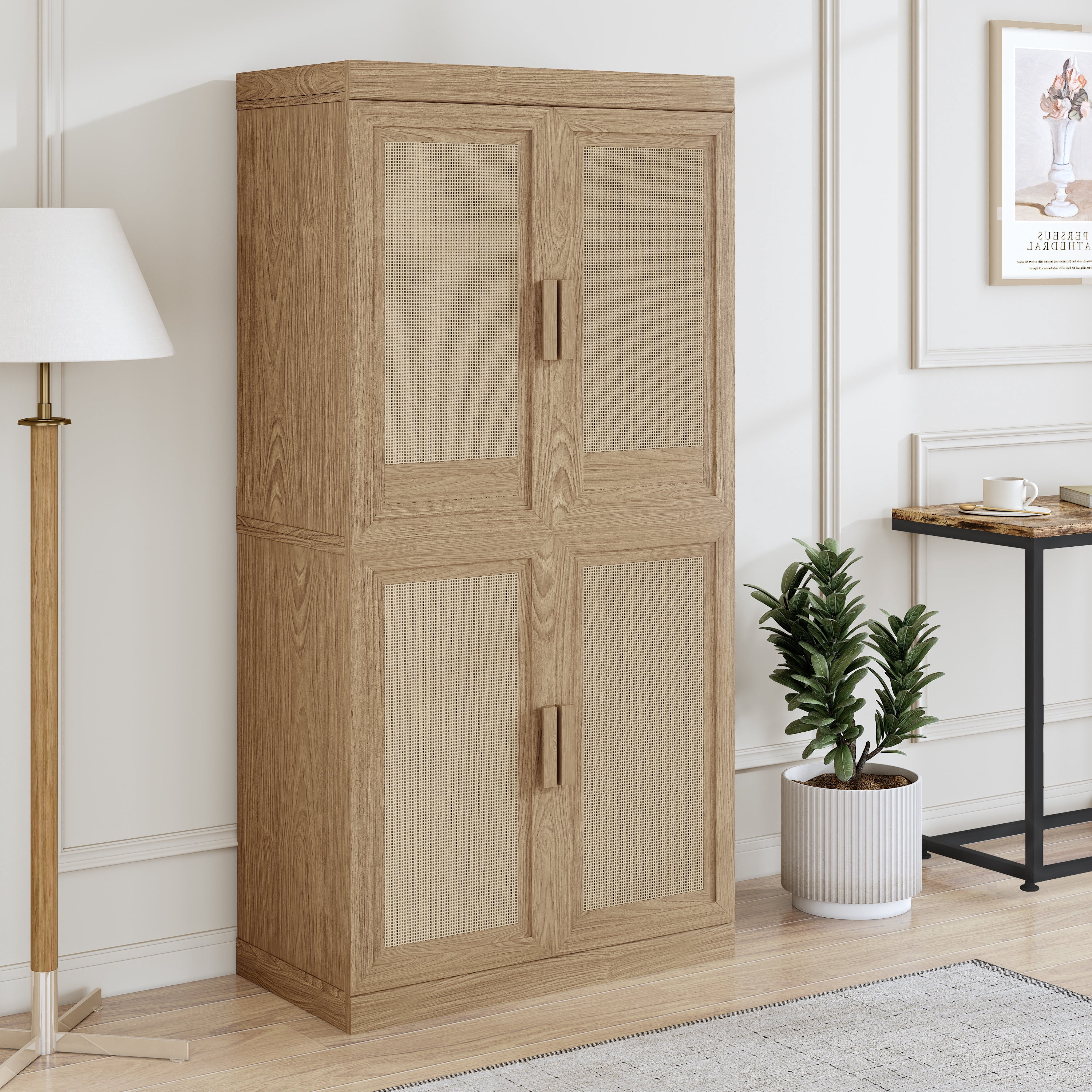 MAYEERTY Entryway Storage Cabinet Wood Accent Cabinet for Living Room,Brown
