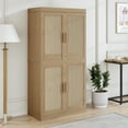 thumbnail image 3 of MAYEERTY Entryway Storage Cabinet Set of 2 Wood Accent Cabinet for Living Room,Brown, 3 of 11
