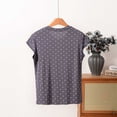 thumbnail image 5 of Loopsun Womens Short Sleeve Pajama Tops Print Round Neck Short Sleeve Thin Loose Loungewear, 5 of 5
