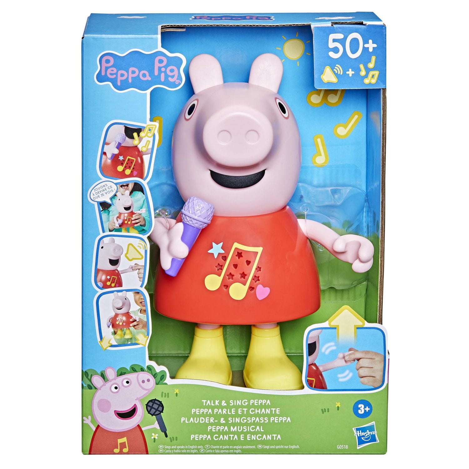 Peppa Pig Talk & Sing Peppa Doll - French Version, Ages 3 and up