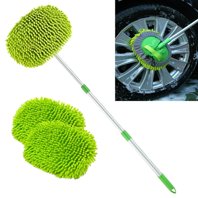 HOUSE DAY Car Wash Brush with 45” Long Handle & 3pcs Car Wash Mitt Scratch  Free, Soft Scrub Car Wash Brush, Car Wash Mops with Flexible Rotatory  Extension Pole - Green price
