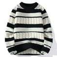 thumbnail image 3 of qolati Sweaters for Men Fashion Color Block Crewneck Pullover 2024 Fall Jumper Tops Casual Loose Long Sleeve Sweater Outwear, 3 of 8