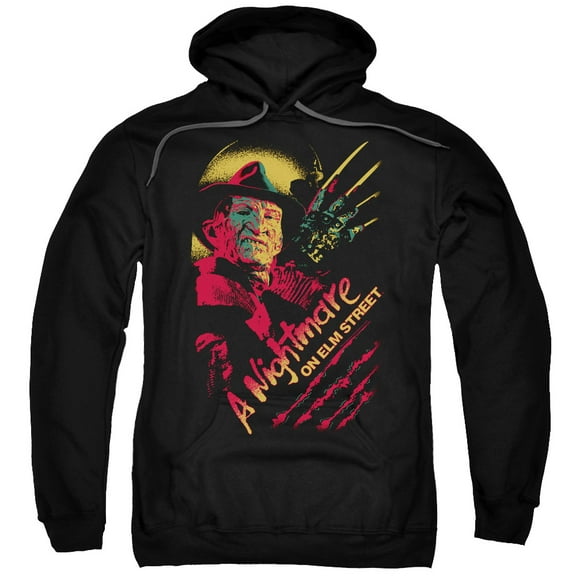 Trevco Sportswear WBM556-AFTH-4 Nightmare on Elm Street Freddy Claws Adult Pullover Hoodie, Black - Extra Large