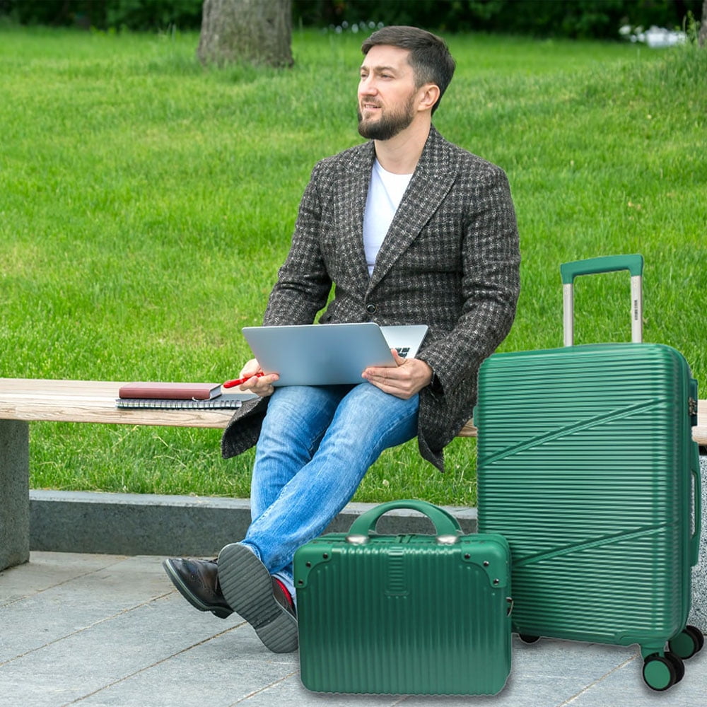World Traveler Highways 2-Piece Hardside Carry-On Spinner Luggage Set - Green