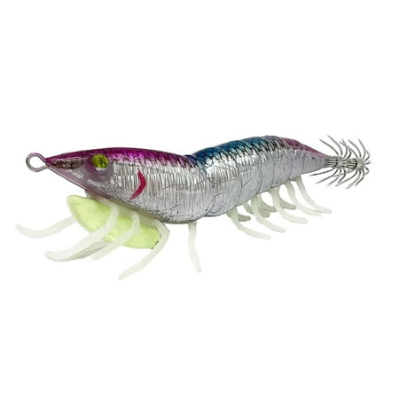 3.0# Squid Bait Squid Hook Wood Shrimp Squid Hook Soft Leg Shrimp Lure Bait 5