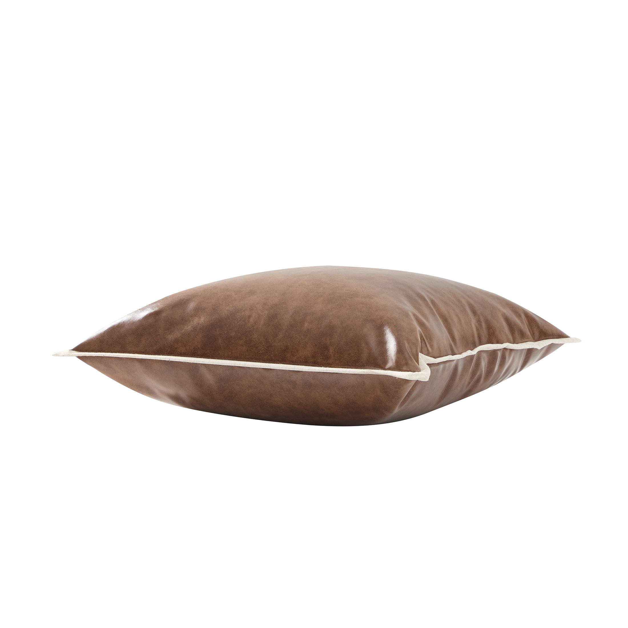 Home Decor Collection 20" x 20" Brown Faux Leather Decorative Pillow