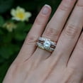 thumbnail image 2 of Guard & Solitaire Set, Includes 2 Pieces: Guard and 1 Carat CZ Solitaire Size 6.5, 2 of 6