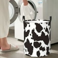 thumbnail image 4 of Lsque Cow Skin 2 pattern Laundry Hamper Basket, Tall Woven Rope Hamper Basket for Clothes, Lightweight Storage Basket, Collapsible Waterproof-Medium, 4 of 8