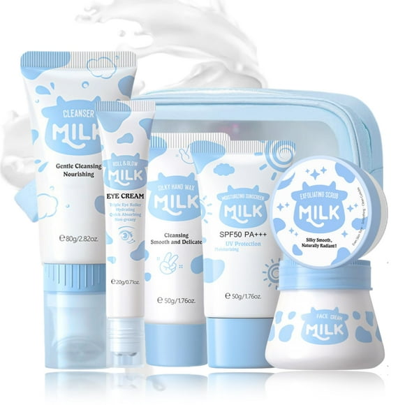 Set de cuidado de la piel Evolvique Milk para niñas adolescentes de 10 a 12 años con 7 piezas