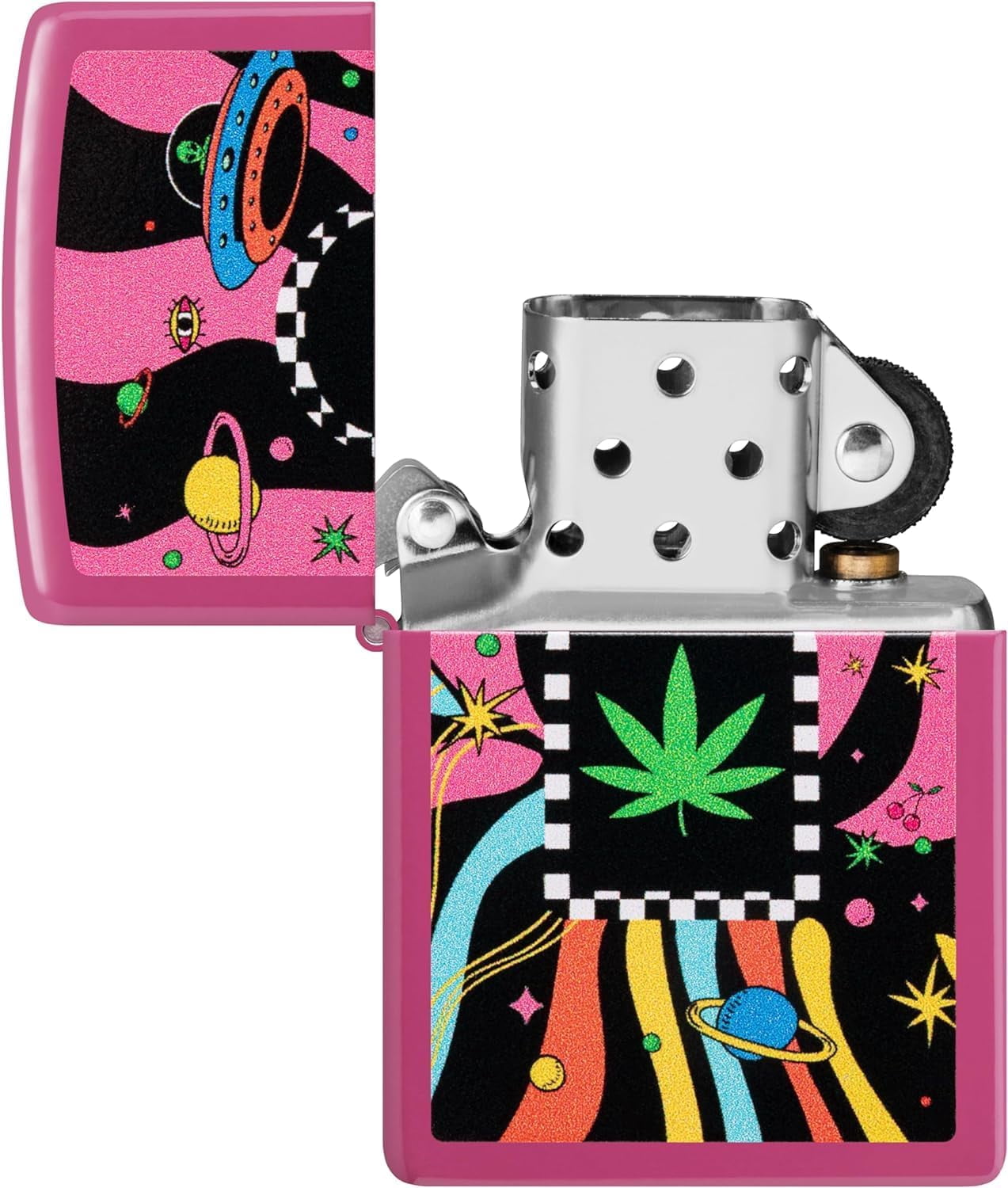 Zippo Lighter - Personalized Message Engraved on Backside Leaf Smoke 48928