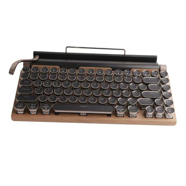 Clavier de Jeu Mécanique, Clavier Étanche 83 Touches avec Éclairage RVB, Clavier Style Machine à Écrire Rétro avec Capuchons de Touches Ronds, pour PC Portable Tablette Téléphone