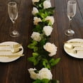 thumbnail image 4 of Efavormart 2 Pack Cream Ivory Artificial Silk Mini Rose Vines Hanging Flower Garland with 26 Flower Heads - 7ft, 4 of 6