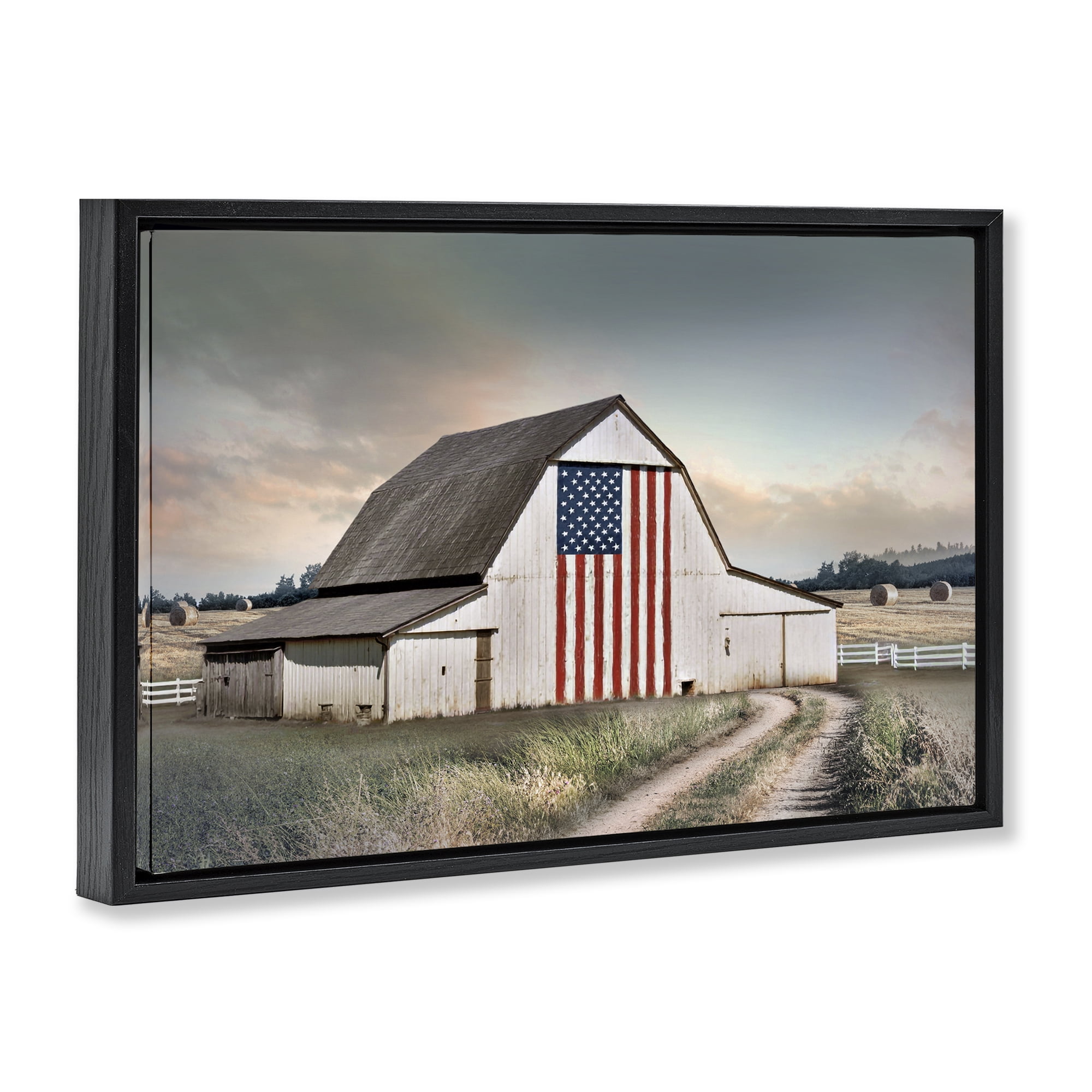 Stupell Industries Land That I Love Barn Black Framed Floater Canvas Wall Art, design by CAD Designs