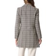 thumbnail image 3 of CHAQUETA BLAZER DE TWEED DE DOBLE BOTÓN CON SOLAPA NOTCHED ELEGANTE DE INSPIRE CHIC S Marrón, 3 of 6