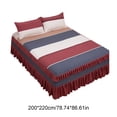 thumbnail image 3 of Bed Skirt Set Ruffled Design Polyester Fabric Dust Protection Decorative Cover for Bedroom Dorm Apartment, 3 of 9