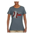 thumbnail image 2 of Wild Bobby, Baseball Fingerprint It's In My DNA, Sports, Women Graphic Tee, Charcoal, Small, 2 of 5