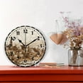 thumbnail image 2 of GZHJMY Vintage Townscape Wall Clock, PVC Silent Non Ticking 10 Inch Battery Operated Wall Clocks, Easy to Read Clock for Home Kitchen Living Room Bathroom Office Decor, 2 of 6