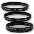 thumbnail image 3 of Fotodiox 10FLT-52Kit1 Filter Kit, UV, Circular Polarizer, Soft Diffuser, 52mm for Canon, Nikon, Sony, Olympus, Pentax,, 3 of 3
