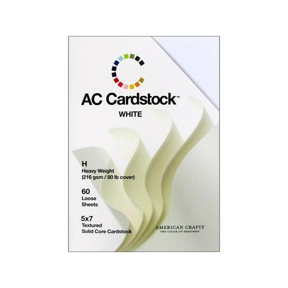 AMC Cardstock Pack 5x7 White 60pc