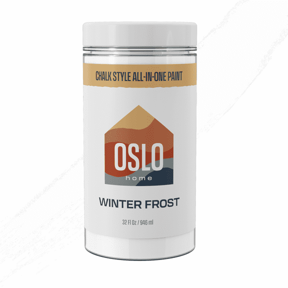 Oslo Home Chalk Style All In One Paint, Winter Frost, Quart (32oz), Matte, no Sanding or Priming, for Furniture, Home Decor
