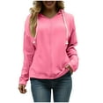 thumbnail image 2 of Viadha Sweatshirts under $10 Womens Plus Size Solid Hoodies Fall Fashion Casual Long Sleeve Hooded Sweatshirts Loose Comfy Trendy Pullover Tops Sweatshirt for Womenwith Pockets, 2 of 6