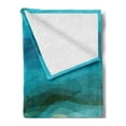 thumbnail image 2 of Abstract Soft Flannel Fleece Throw Blanket, Abstract Design Modern Illustration of Waves Starfish Sandy Beach Aquatic Theme, Cozy Plush for Indoor and Outdoor Use, 60" x 80", Blue Beige, by Ambesonne, 2 of 5