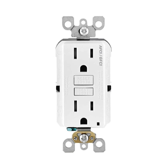 Leviton Dual Function AFCI/GFCI Outlet AGTR1-0KW - White
