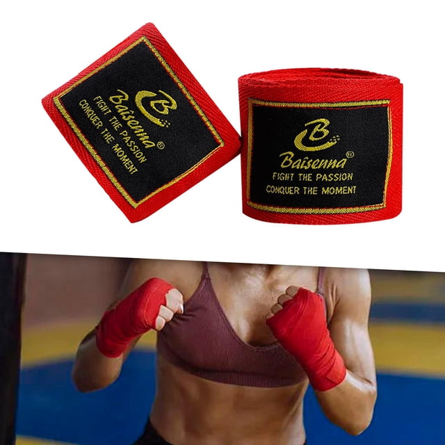Vendas de mano para boxeo, bolsa de velocidad para entrenamiento de boxeo, envolturas para artes marciales para adultos, 2 uds. Rojo