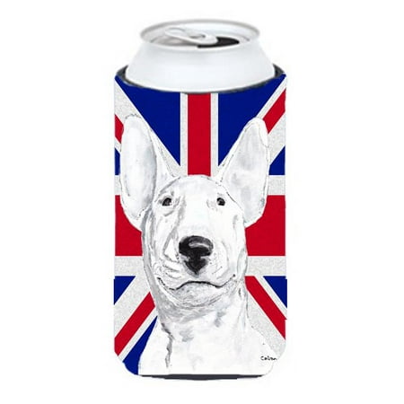 

Bull Terrier With English Union Jack British Flag Tall Boy bottle sleeve Hugger - 22 To 24 Oz.