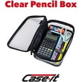 thumbnail image 4 of Case-it The Clear XL Pouch, Large Capacity Clear Pencil case, Clear Zipper Pencil Pouch, Transparent Pen Pouch, Stationary Bag for Office Colleage Adult Teen Student, PLP-18-CLR-BLU, Blue, 4 of 8