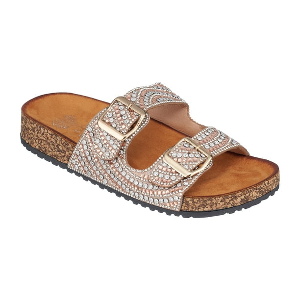 GC Shoes Women's Cork Platform Footbed Sandals, Casual Summer Comfort