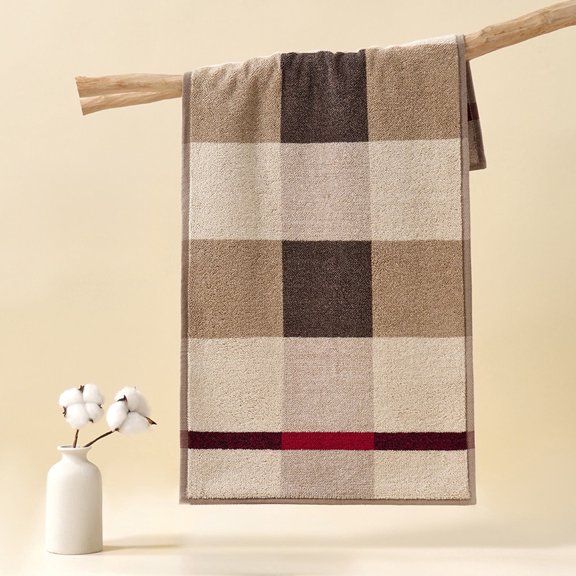 Cotton Bath Towel Large | 28.7 x 13.4 in Oversized Absorbent Soft Quick Dry | Thickened Spa Shower Towel for Home Gym | Durable Washable | Coffee Gray | Single Pack