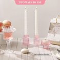 thumbnail image 2 of Penck Set of 3 Tapered Candlesticks, Tea Light Holder for Table Centerpieces, Festival, Wedding Decor and Dinner Party (Pink), 2 of 8