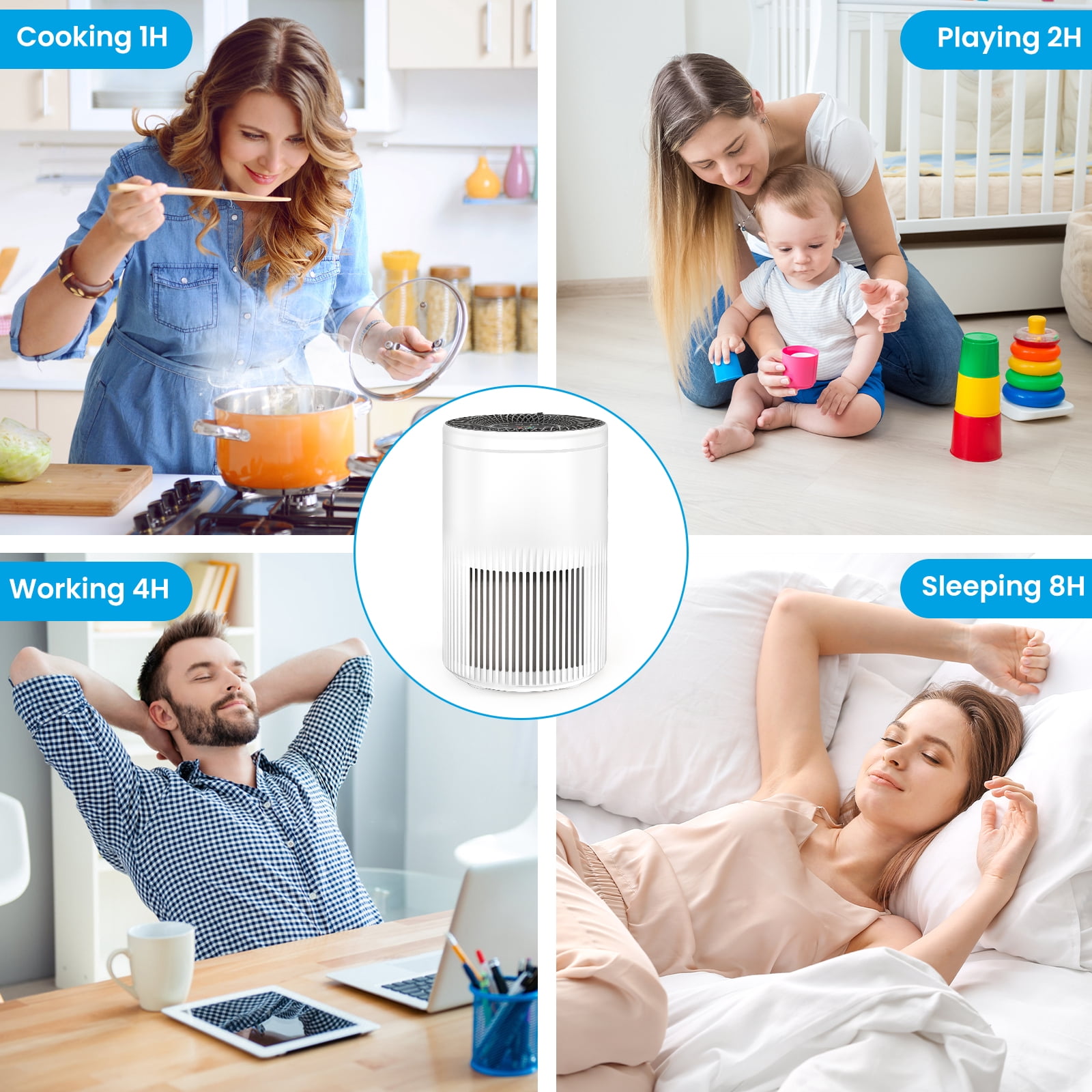 Air Purifiers for Home Cover Up to 1235 Ft², Air Cleaner with PM 2.5 Air Quality Monitor, APS1006 – UL